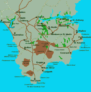 the Lizard Peninsula map